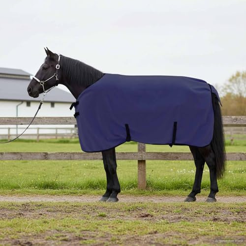 Kaloriko Couverture Équine Gris Clair et Rose, Polyester, Tissu Respirant, Protection Contre Pluie et Insectes, idéale pour l'extérieur, Transport, Concours, Cheval, Poney, Poulain, Jument