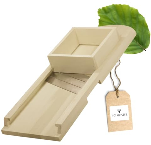 HOFMEISTER® Krauthobel, 65 cm, sicheres Schneiden von Krautköpfen & Gemüse dank beweglichem Schlitten, Gemüsehobel für Sauerkraut, Rotkraut & Krautsalat, Buchen-Holz