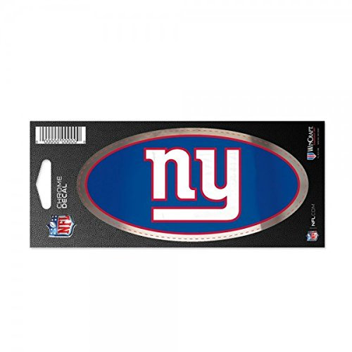 New York Giants Offizieller NFL Aufkleber Chrom in 7,6 x 17,7 cm