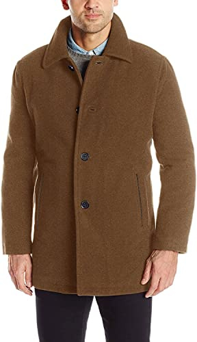 Cole Haan Signature Men's Wool Plush Car Coat, camel, Medium