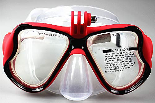 WOWDECOR Tauchmaske für Gopro Kamera Erwachsene Kinder mit Kurzsichtigkeit Kurzsichtig, Schnorchelmaske Taucherbrille Dioptrin Dioptrien Korrektur (rot, -4,5)