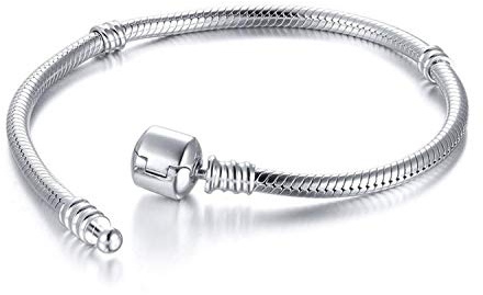 Beads R Us® - Sterling Silver Charm Bracelet For Pandora Style European Charms, Clips and beads. 9 Size's Available. (25.00)