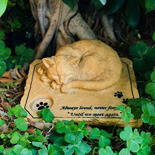 JHP Gedenkstein für Katze, 3D Katze Garten Stein, Katze Grabstein Grabstein Grabstein Katze Trauer Geschenke Verlust der Katze Gedenkstätte Outdoor