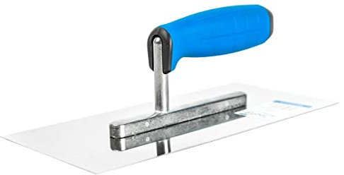 Toolty Llana de acero inoxidable, paleta, paleta de morteros, paleta de acabados, 270 mm, para yeso, morteros, adhesivos, mango de goma, enlucido, bricolaje - TLTY-7100