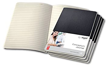 Sigel Conceptum Notizheft A5 liniert schwarz 64 Seiten 5er Pack | CO863/5, edler schwarzer Softcover-Einband, aus nachhaltigem Papier