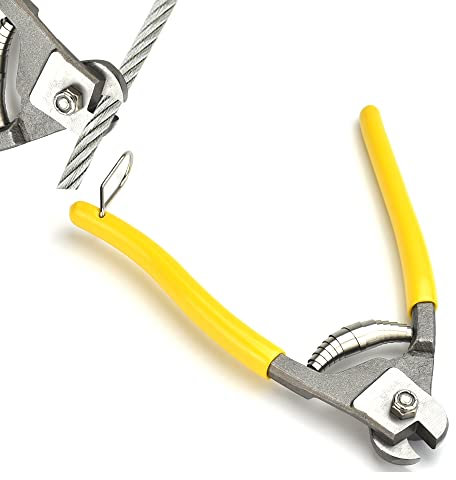 DECARETA Stainless Steel Wire Rope Cutter,High Hardness Wire Cable Cutting Tools with Anti-Slip Handle,Heavy Duty Cutting Plier for Cable,Steel Cable,Wire Rope,Spring（Yellow）