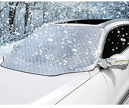 QYHL Kompatibel mit Skoda Karoq Kodiaq Yeti SUV Winter Auto Scheibenabdeckung Magnet Windschutzscheibe Abdeckung Frontscheibe Frostabdeckung Scheibenfrostschutz gegen Schnee EIS Frost