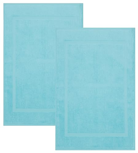 Betz Badvorleger Premium 50x70 cm 2er Set – Badematten aus 100% Baumwolle, ca. 650 g/m², Oeko-TEX® Standard 100, saugstark & weich Farbe türkis
