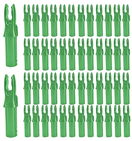 SVUPUE Cocca di Freccia, 50 Pezzi Freccia Plastica Nock per aste da 6,2 mm di Diametro, Verde