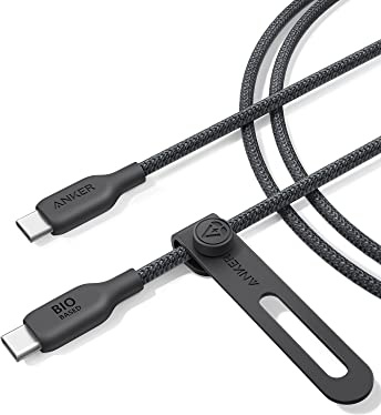 Anker USB C Cable, 240W Bio-Braided Type C Fast Charge Cord for iPhone 17 Series, MacBook Pro 2020, iPad Pro,and More(USB 2.0, 6FT, Phantom Black)