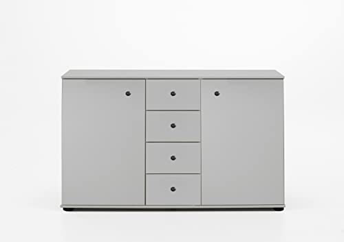 möbelando Kombikommode Chalet in Weiss mit 4 Schubladen und 2 Türen. Abmessungen (BxHxT) 130x83x41 cm