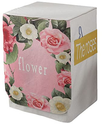 Odot Copri Lavatrice Esterni, Coprilavatrice da Esterno Impermeabile, Copertura per Lavatrice e Asciugatrice con Aperture Frontali, Antipolvere Anti Sunlight (Fiore di peonia Rosa,60x60x83cm)