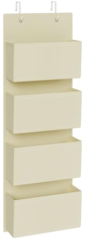 SONGMICS Hängeorganizer mit 4 Taschen, Hängeregal, Tür-Organizer | Kleiderschrank-Organizer, Schlafzimmer Wohnzimmer, Sommersand, 33,5 x 12 x 100 cm, TINA Kollektion RDH004Y01