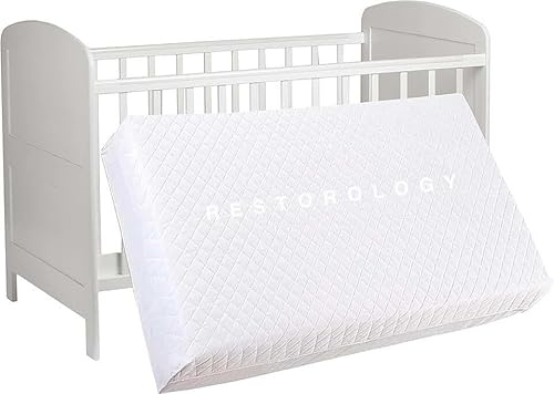 BUY ALL HERE Baby Cot Bed Mattress,Hypoallergenic Fabric, WaterProof, Extra Thick, Double Sided, Baby Travel Mattress With Removable Zip Cover, Colour White,Made in UK (110 x 54 x 7.5 CM)
