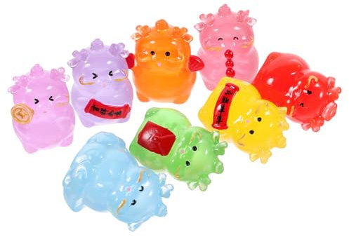 POPETPOP Im Dunkeln Leuchtendes Mini-Drachen-Ornament-Set 8 Drachenfiguren Zum Basteln und Dekorieren