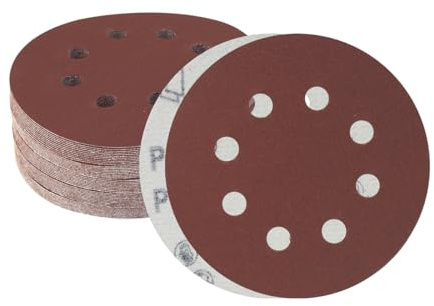 Meccion 125mm Discos de Lija 50 Piezas Grano 240 Lija Circular con 8 Agujeros Papel de Lija para Lijadora orbital Aleatoria