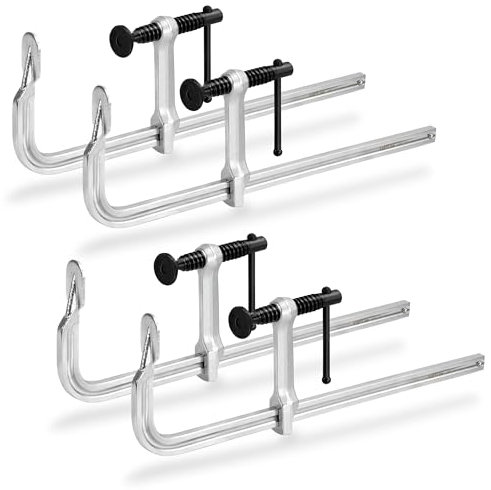 KRETLAW Schraubzwingen 4-Stück, 300mm F-Klemmen aus geschmiedetem Stahl (204 KGs) für Schweißen und Holzarbeiten