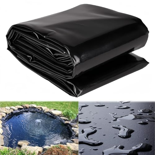 Revestimiento de Estanque 2x3 2x5 4x6 8x6.0M, Lona para Estanque 0.30 mm de Espesor Pond Liner, Membrana de HDPE Flexible Impermeable para Fuentes,Jardines Acuáticos y Cascadas(3x4.0M)