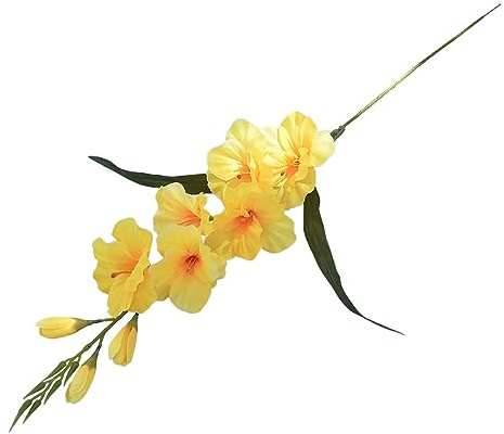 Pleayietoopiatiey Künstliche Gladiolen-Blume, lebendige Kunstblume für Zuhause, Büro, Festival, Gelb, 65 cm