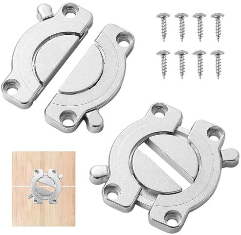 Mailfull Connecteur de Table en Métal 2 Pièces Verrou de Table Loquet Verrous De Table à Manger Rapidement Démontable pour Table de Bureau Meubles Accessoires de Dessus de Table