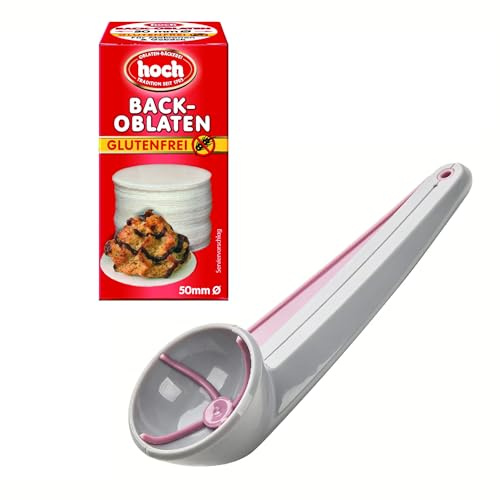 Neustanlo | Makronenformer | 5 cm Ø | inkl. Glutenfreie Backoblaten 50 mm | praktische Anwendung | ideal für gleichmäßige Plätzchen und Makronen