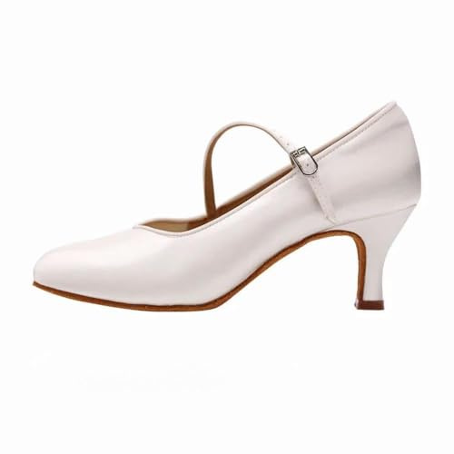 SECWL Dance Standard Tacco Alto da Donna 138 Fresh Tan Satin Tacco Alto da Donna Scarpe da Ballo da Sala Suola Morbida Danza Moderna