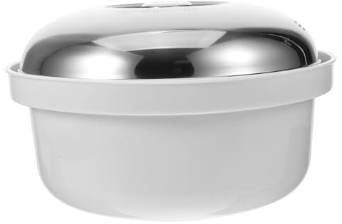 TIDTALEO Vaporiera per Alimenti in Acciaio Inossidabile e Plastico Argento, Cottura Veloce a Vapore per Riso e Ravioli, per Cucina Casalinga e Microonde