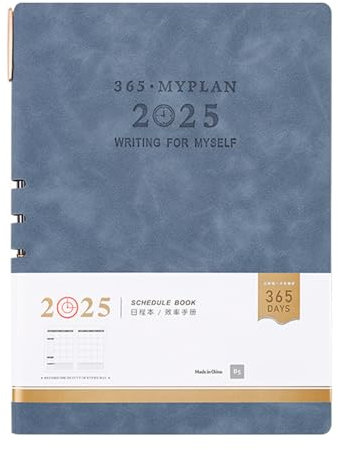 Tagesplaner 2025, Wochenplaner, Monatsplaner, Notizbuch, Tagesplaner 2025, Leder Akademischer Planer vom 01.2025-12.2025 Datumsseite