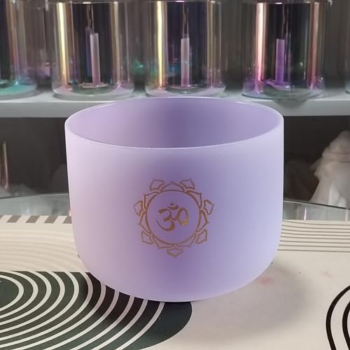 Chakra-Design 432 Hz B Kronen-Chakra Quarz-Kristall-Klangschale für Meditation, Yoga und Entspannung, 20,3 cm