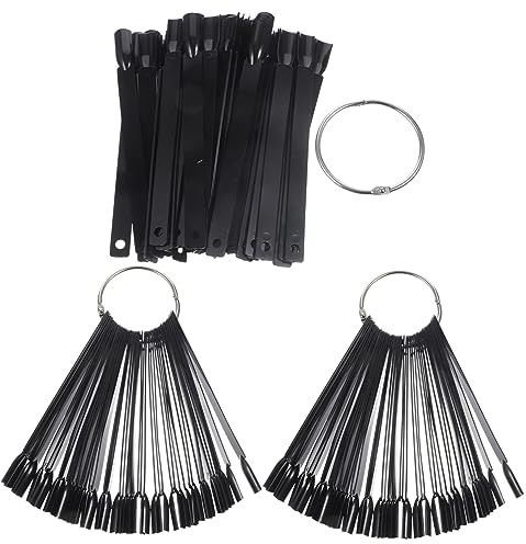 WOFASHPURET Présentoir à Ongles Palette 150 Pcs Noir Forme Éventail Anneau Métal Pour Pratique Nail Art Formation Professionnels Débutants Usage Salon