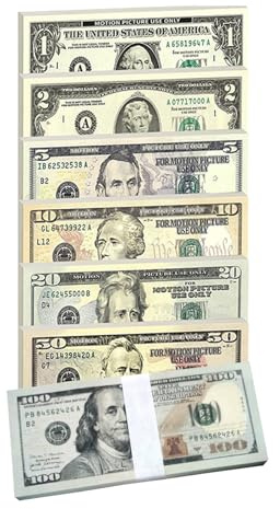 HSYWSH 140PCS Prop Money Faux Billets Dollar, Billets de Dollar, Fictif Billets en Jouets, Jouets de Films en Espèces pour Les Magasins et Les études, Film, Jeux de Casino (Marron)