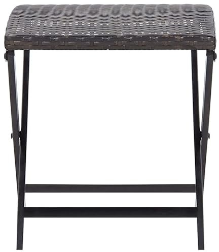 Eleganz Gartenhocker Klapphocker aus Poly Rattan in Braun - Leicht, platzsparend & stabil - Perfekt für Balkon, Terrasse oder Garten