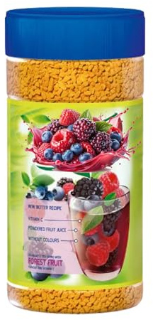 Instant Fruit Flavoured Tea Powder Mix 350g in Assorted Flavours - Lemon, Multivitamin, Raspberry, Forest Fruit -Ekl (06 Bottles, Forest Fruit)