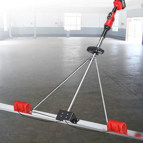 EpyGnom Règle Vibrante pour Béton Outil De Finition pour Béton Alimenté par Batterie 9 Vitesses Réglables avec Lame en Acier Inoxydable pour Chantiers Routiers 1.5M-2Battery