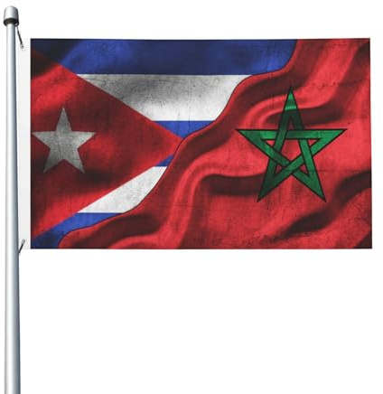 Drapeau cubain, drapeau marocain, 90 x 150 cm, extérieur