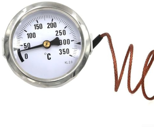 350°C Pizza Oven Thermometer, Pizza Oven Temperature Gauge for Baking Grilling Cooking Thermometer with 1m Cable, Metal Probe