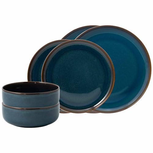 like. by Villeroy & Boch Crafted Denim Basic Set de 6 pièces | Service de table moderne composé d'assiettes plates, d'assiettes à dessert et de bols à céréales | Aspect poterie | Passe au