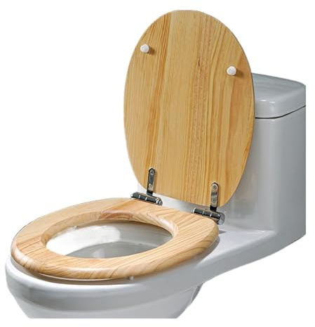 Funda universal for asiento de inodoro, amortiguadora, bambú grueso, madera maciza, liberación rápida, silenciosa(C)
