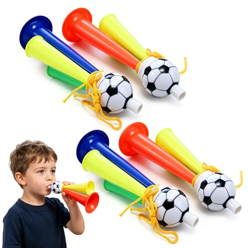Rainway Vuvuzela Stadion-Fanhörner, 4 Stück, Fan-Zubehör für Sportveranstaltungen, Weltmeisterschaft, Abende und dynamische Spielatmosphäre