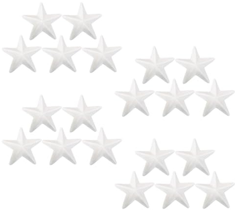BCOATH 20 Pezzi Stelline Decorative Natalizie in Schiuma a Forma di Stella, Superficie Liscia e Facili da Conservare, per Decorare Albero di Natale e Feste