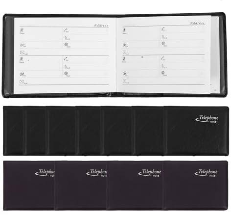 CRAFTHROU 12 Mini Libretas de Direcciones Negras de Papel, Organizador de Direcciones Portátil y Seguro para Uso Prolongado, Adecuado para Registrar Números Telefónicos