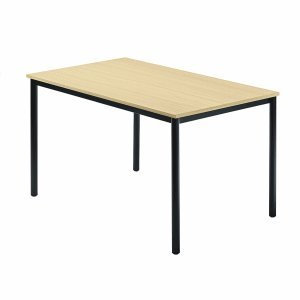 Besprechungstisch 1200x800mm Ahorn Fuß Vierkantrohr schwarz