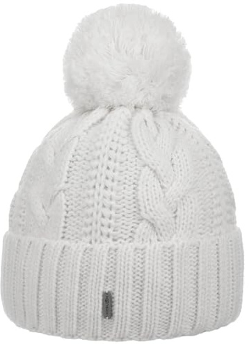 McBURN Giant Bommelmütze Damen - Made in Italy Wintermütze Bommelmützen Strickmütze mit Umschlag, Futter, Futter Winter Herbst-Winter