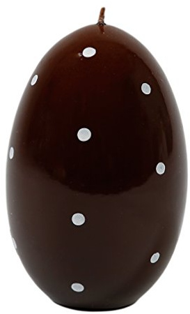 RAK Kerze Osterei Deko Osterkerze 329 großes Ei braun Punkte weiß 80/120