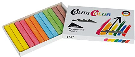 Tafelkreide bunt in Schiebeschachtel, 12 Stück, staubfrei | Wiemann Lehrmittel (6 Farben)