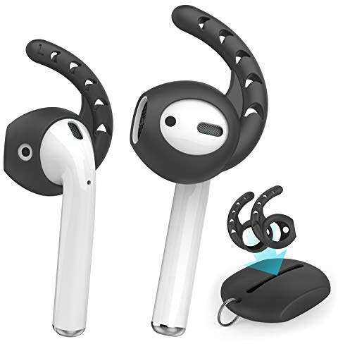 AhaStyle 3 Pairs AirPods Ear Hooks Cover Silicone Accessories Compatible with Apple AirPods and EarPods Headphones(Black)