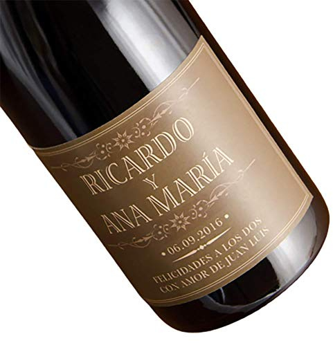 Regalo para Parejas Personalizable: Botella de Vino Personalizada con Nombres, Fecha y dedicatoria