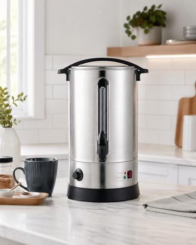 20 Litre Electric Stainless Steel Catering Hot Water Boiler Tea Urn Commercial Mulled Wine Warmer Cider Hot Chocolate