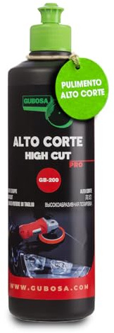 Pulimento coche alto corte para carroceria quita arañazos y rayones con pad 80mm polish profesional detailing coche reparador de arañazos elimina oxidacion ligera y defectos pintura 500 ml | GUBOSA