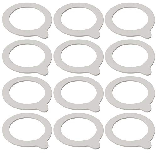 WELLGRO 12x Dichtringe für Einmachglas mit Bügelverschluss, Farbe: Weiß, Stückzahl:12 Dichtringe